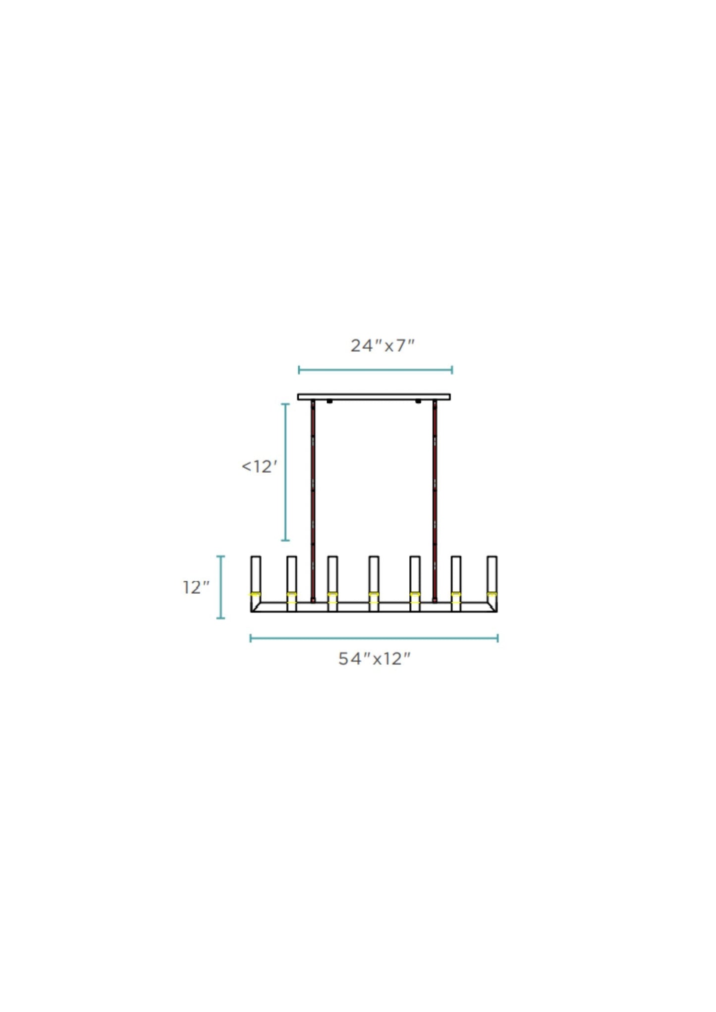 12 Light Rectangular Crystal Dianyi LED Chandelier Silver by Finesse Decor CH-1165-12