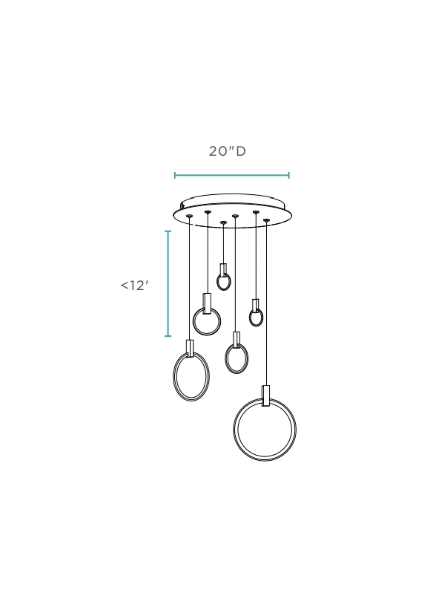 Hong Kong LED Circular Chandelier Chrome by Finesse Decor CH-1172