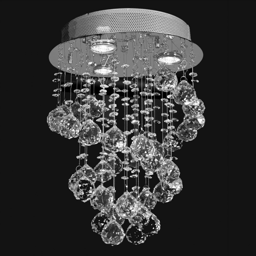 String Lighting Flushmount 3-Light in Chrome 4909CH by StarFire Crystal