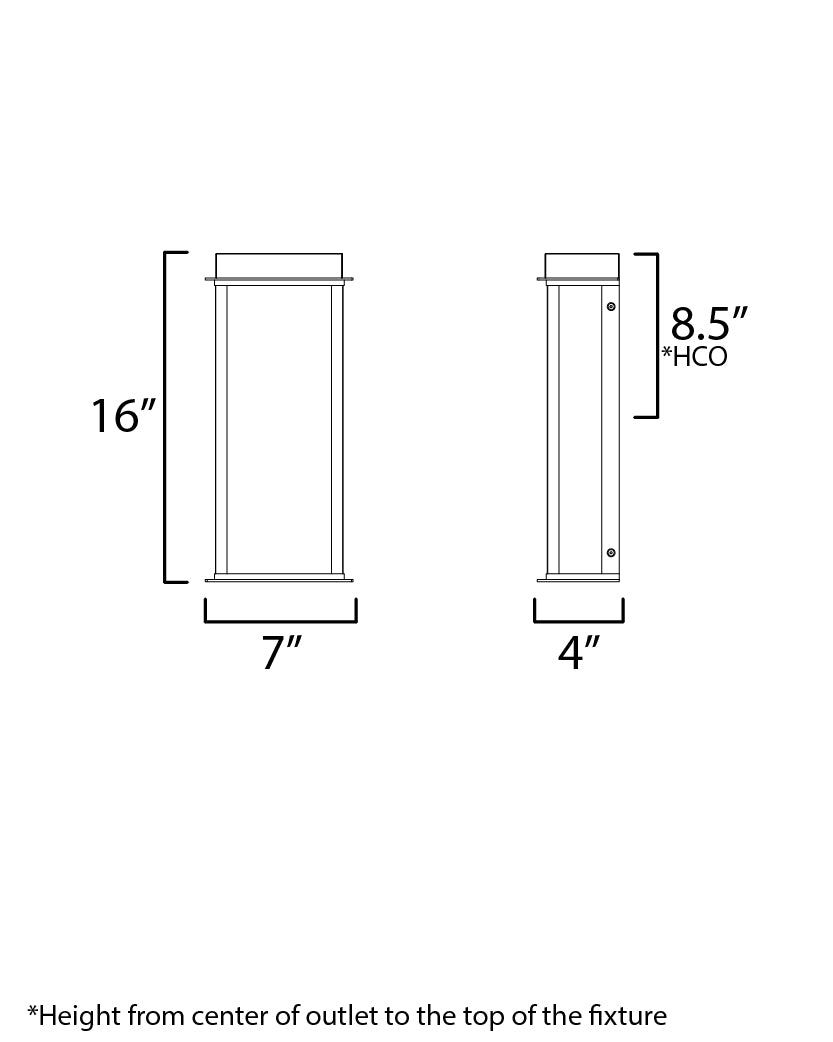 Rincon Large LED Outdoor Sconce Black/Gold by Maxim Lighting