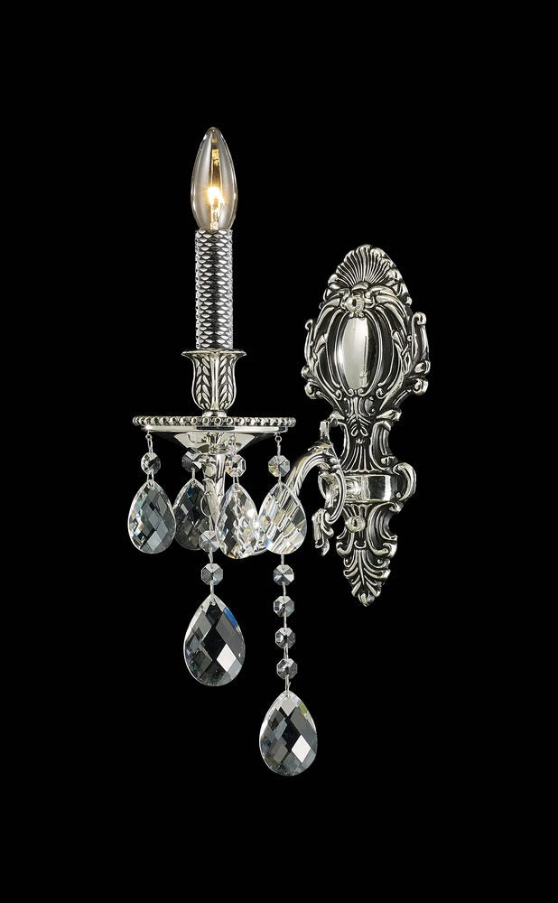 Imperial Wall Sconce 1-Light in Antique Silver 5101WSAS by StarFire Crystal
