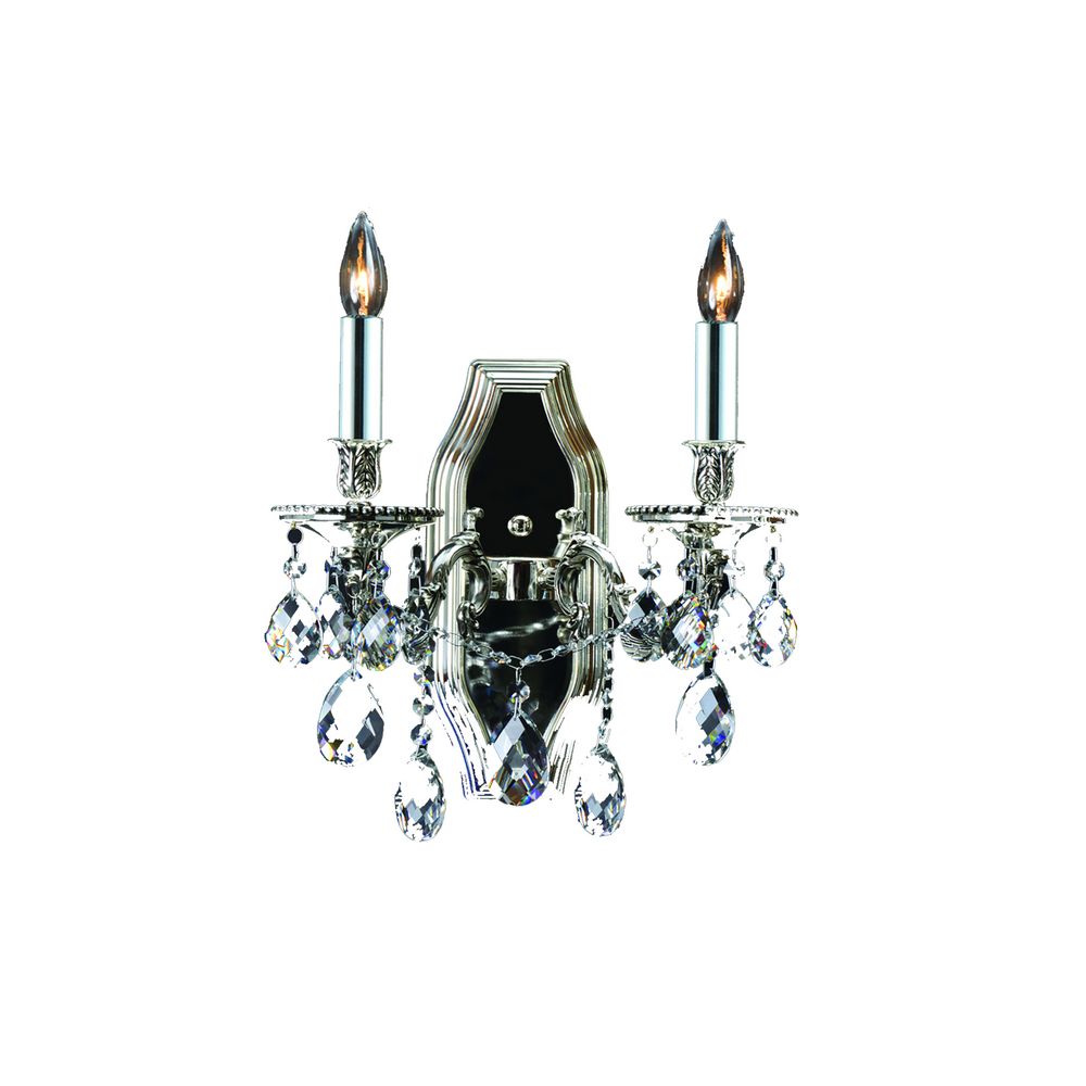 Imperial Wall Sconce 2-Light in Antique Silver 5102WSAS by StarFire Crystal