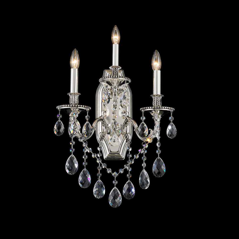 Imperial Wall Sconce 3-Light in Antique Silver 5103WSAS by StarFire Crystal