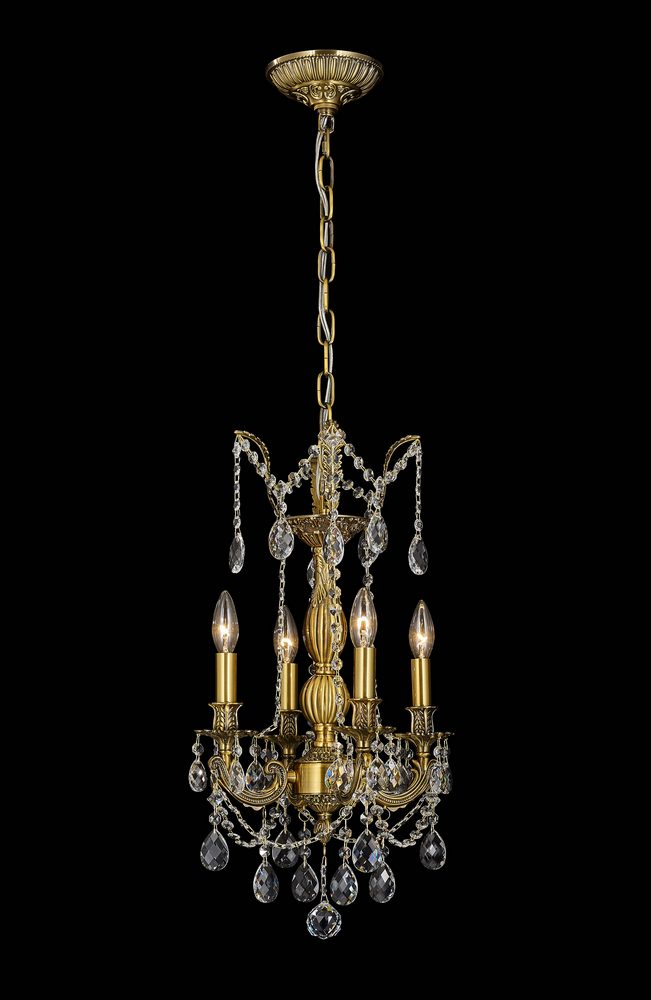 Imperial Chandelier 4-Light in Antique Brass 5104AB by StarFire Crystal