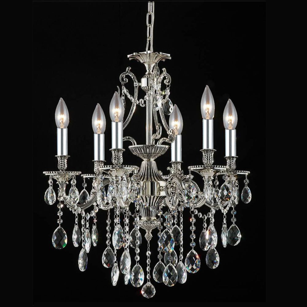 Imperial Chandelier 8-Light in Antique Silver 5108AS by StarFire Crystal