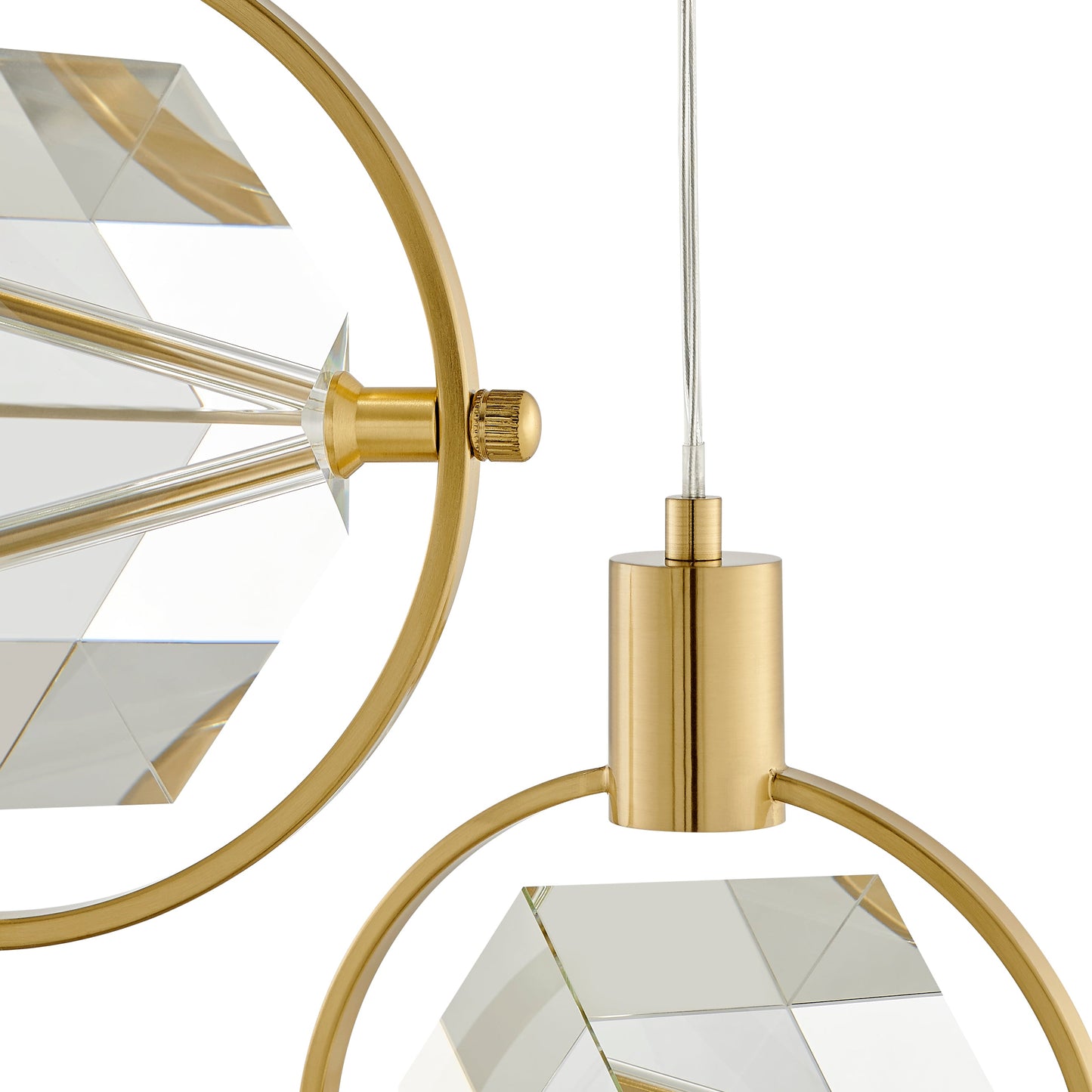 Hollywood Cube 3 Light Pendant Gold by Finesse Decor CH-1121-3GLD