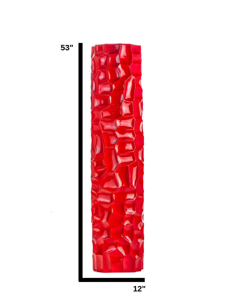 Textured Honeycomb Vase Red, 52" by Finesse Decor C20R