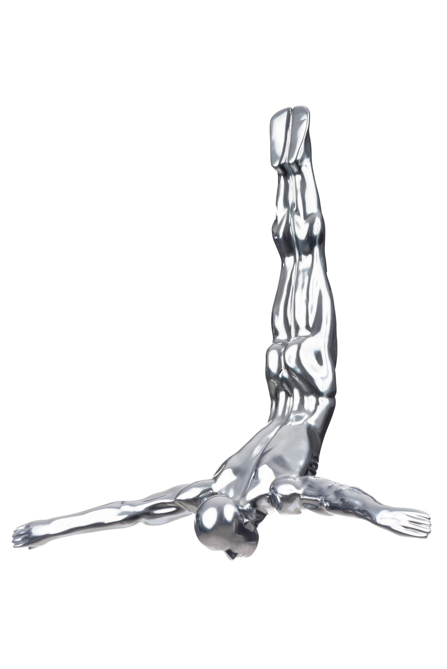 Set of Three Large Wall Divers Semi Chrome by Finesse Decor C26XL-NC-3SET