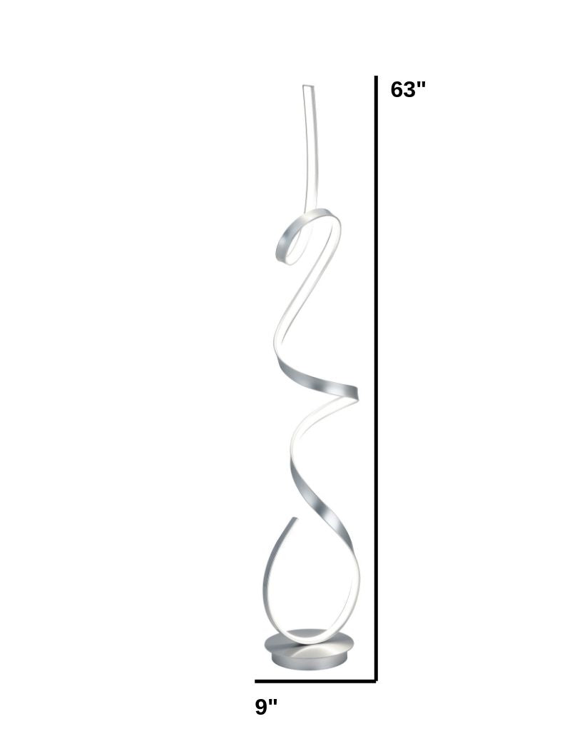 Amsterdam LED Dimmable 63" Floor Lamp Silver by Finesse Decor FL-002