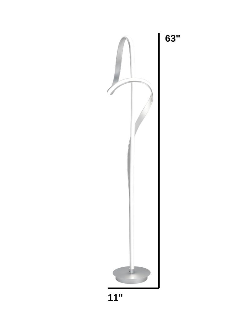 Budapest Dimmable LED 63" Tall Floor Lamp Silver by Finesse Decor FL-003