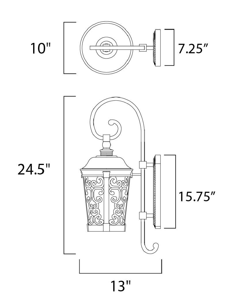 Whisper Dark Sky LED Outdoor Wall Lantern Bronze by Maxim Lighting
