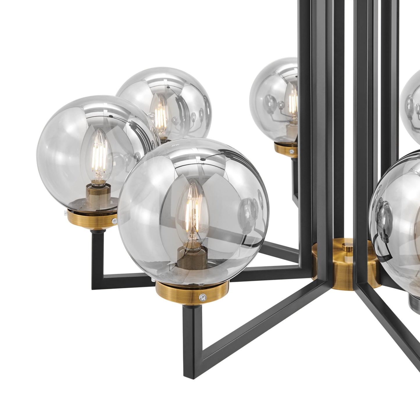 Monachopsis Large Chandelier Gold and Black by Finesse Decor CH-32402L-B