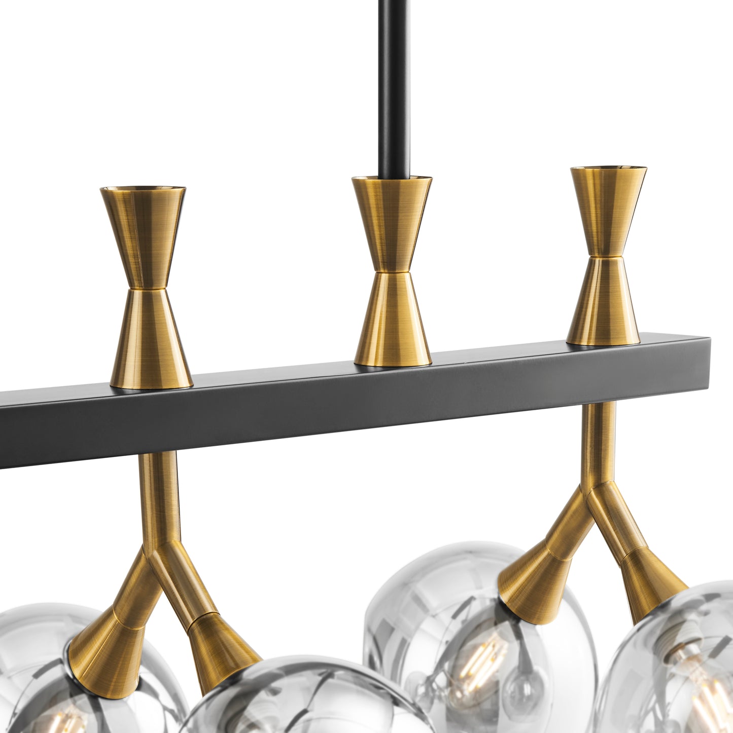 Sonder Rectangular Gold and Black Chandelier - Finesse Decor CH-32403-B