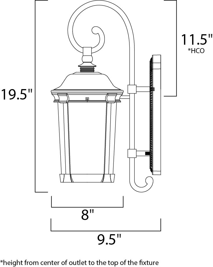 Dover LED Outdoor Wall Lantern Bronze by Maxim Lighting