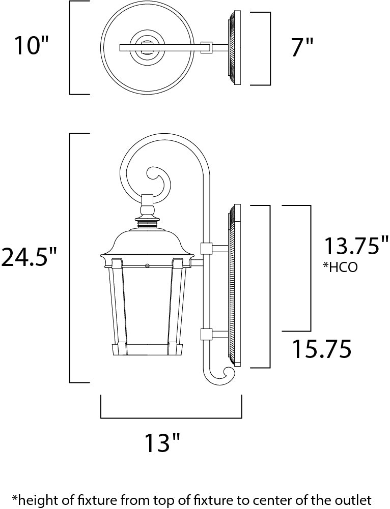 Dover LED Outdoor Wall Lantern Bronze by Maxim Lighting