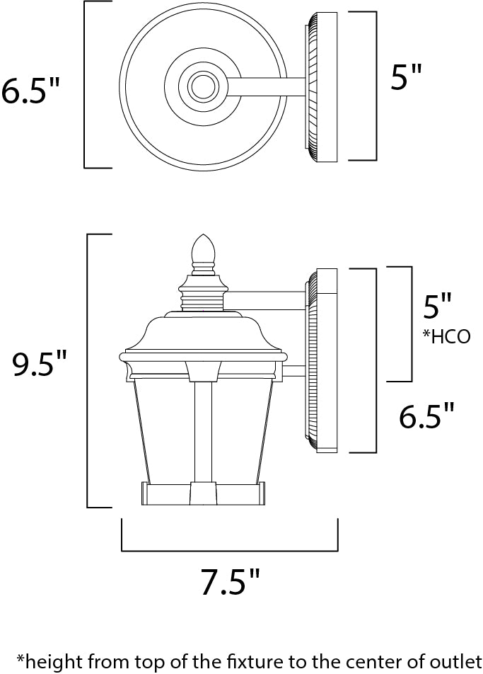 Dover LED Outdoor Wall Lantern Bronze by Maxim Lighting