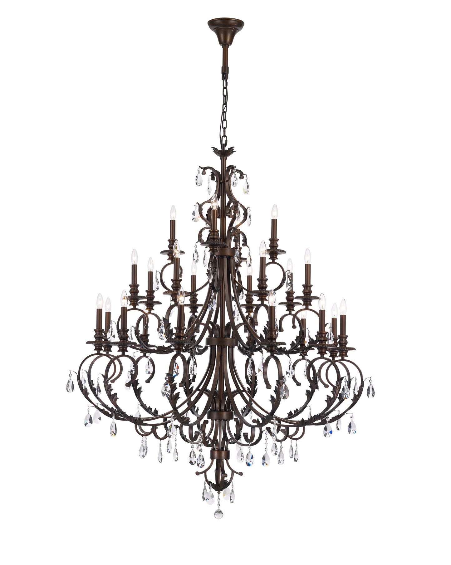 Magnolia Chandelier 24-Light in Brushed Copper 5724CB by StarFire Crystal