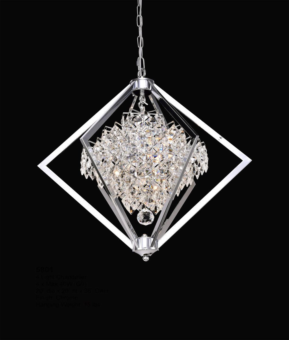 Cluster Chandelier 8-Light in Chrome 5801CH by StarFire Crystal