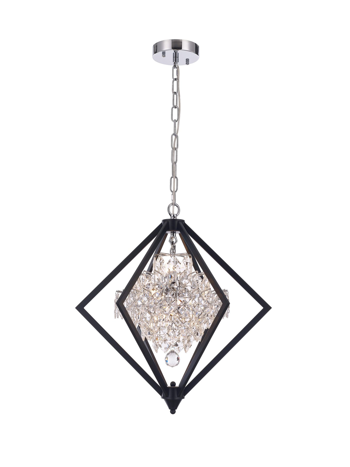 Cluster Pendant 8-Light in Black and Chrome 5810BC by StarFire Crystal