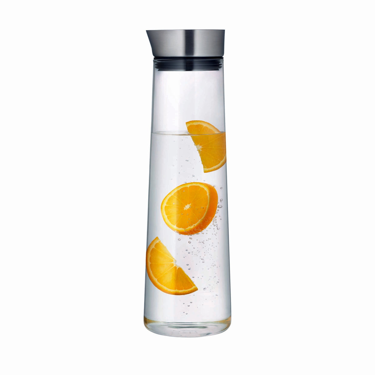 blomus ACQUA Glass Water Carafe with Steel Pour-Through Lid – 51 oz (1.5 liters) water carafe, product photo
