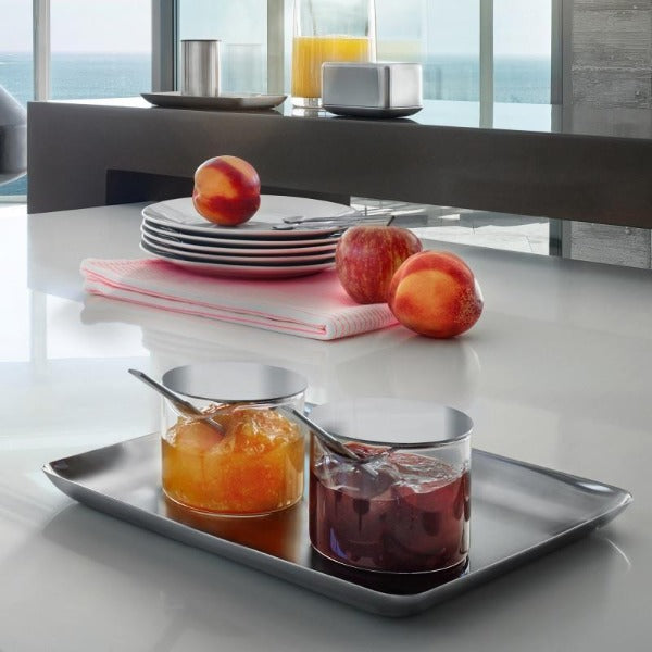 blomus Glass Condiment Server with Stainless Steel Lid