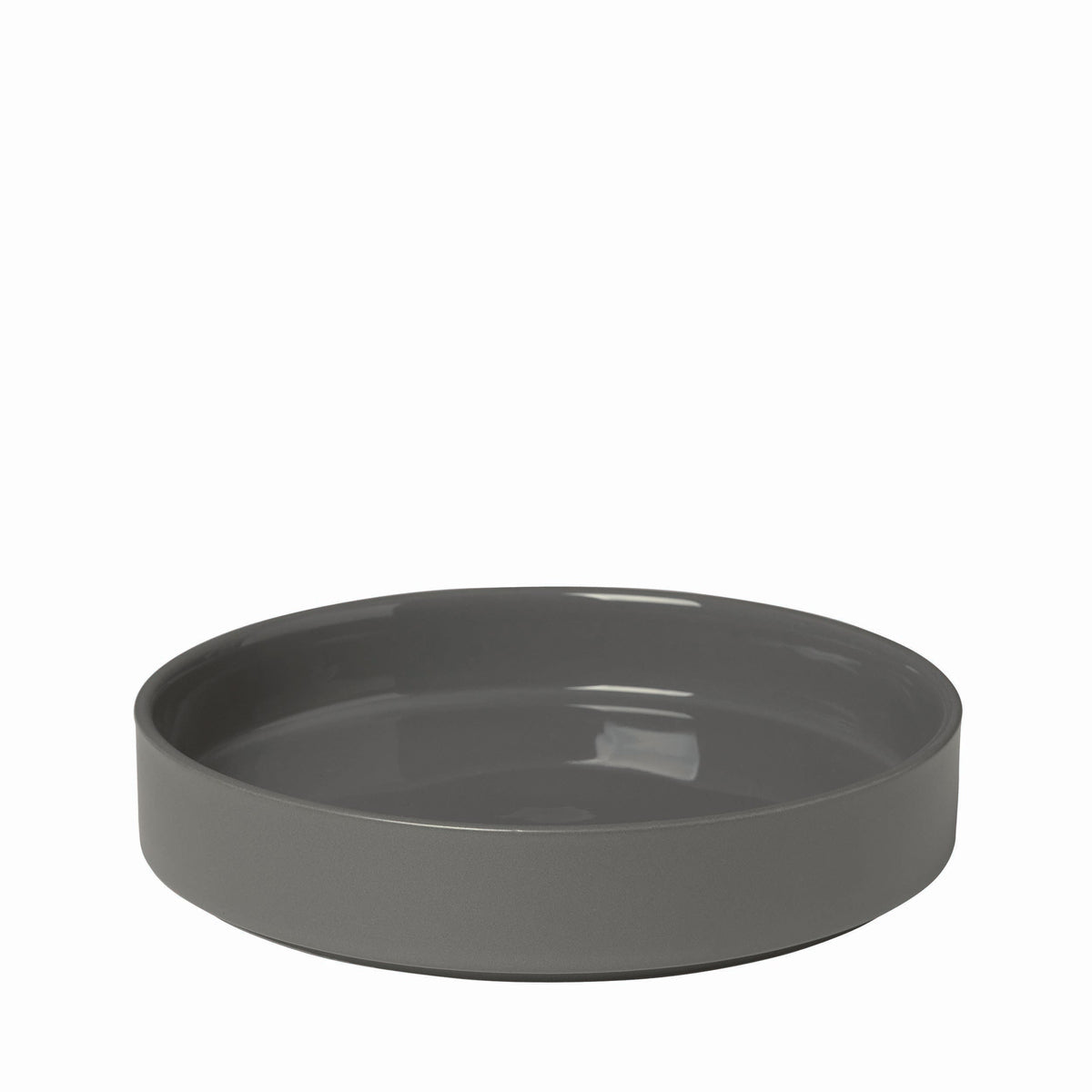 blomus PILAR Stoneware Deep Plates 8 in, Set of 4 – Pewter deep plate