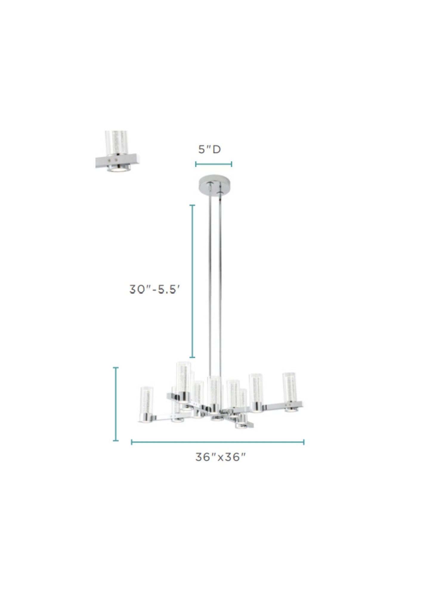 Victory 12 Light Chandelier Chrome by Finesse Decor CH-1101-12C