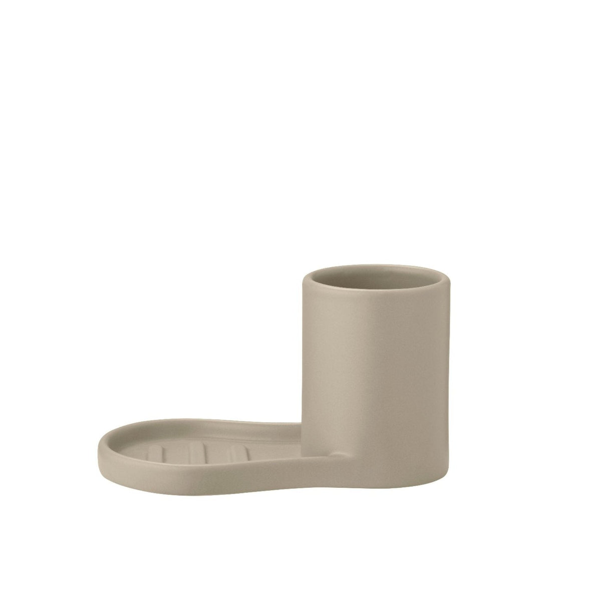 blomus PIRO Stoneware Sink Organizer, Brush Cup & Soap Shelf – Nomad sink organizer, product photo