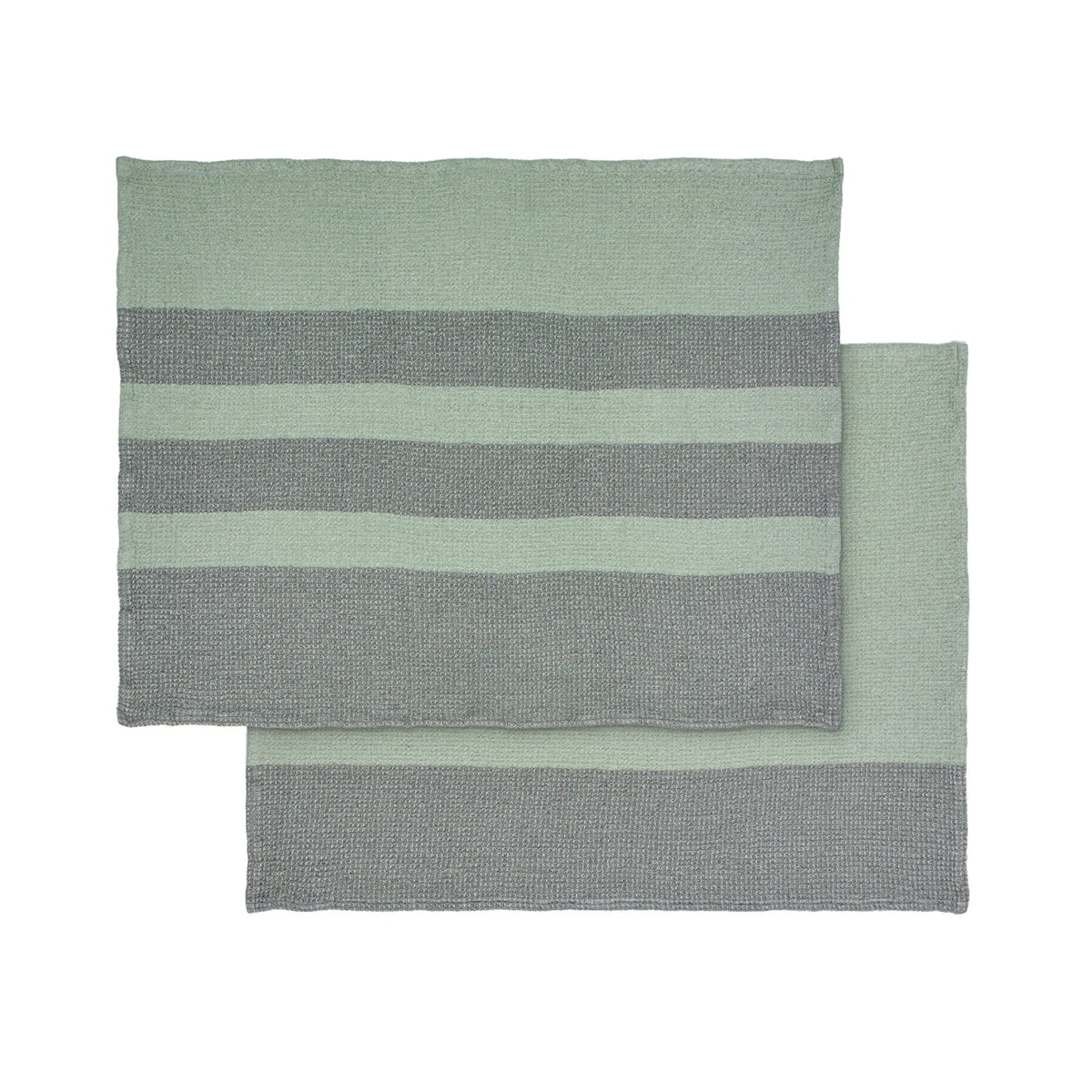 blomus GANO Organic Cotton Waffle Tea Towels, Set of 2 – Desert Sage and Agave Green tea towels, product photo