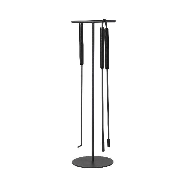 blomus Ashi Fireplace Tool Set 3-Piece Black Handle