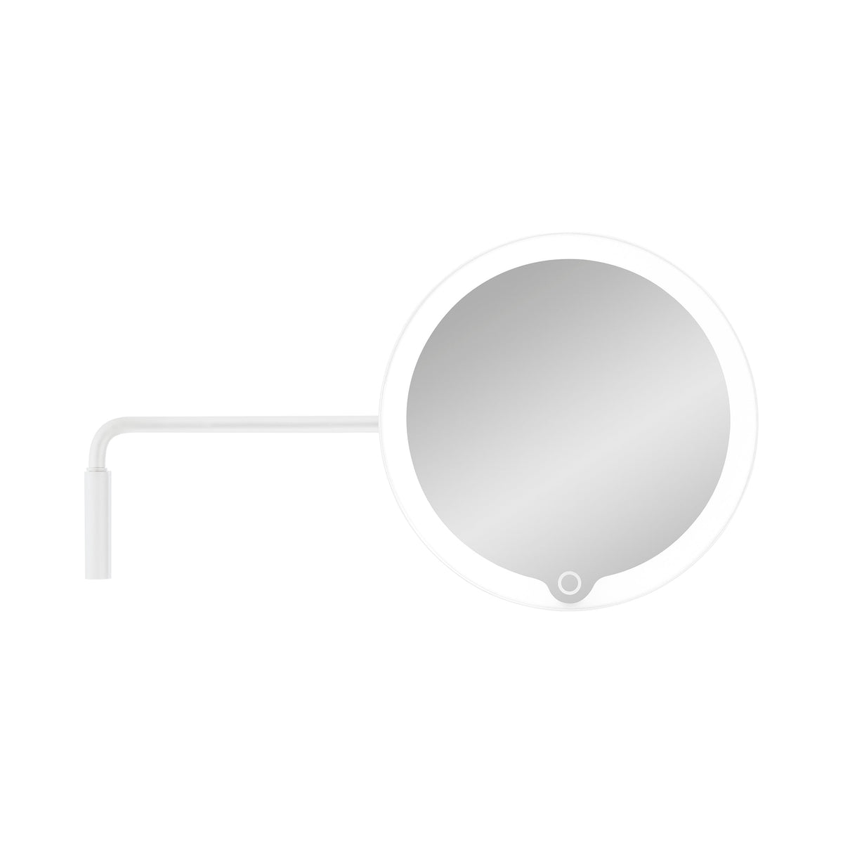 blomus MODO Wall-Mounted LED 5x Mirror, Rechargeable – White LED wall mirror, product photo
