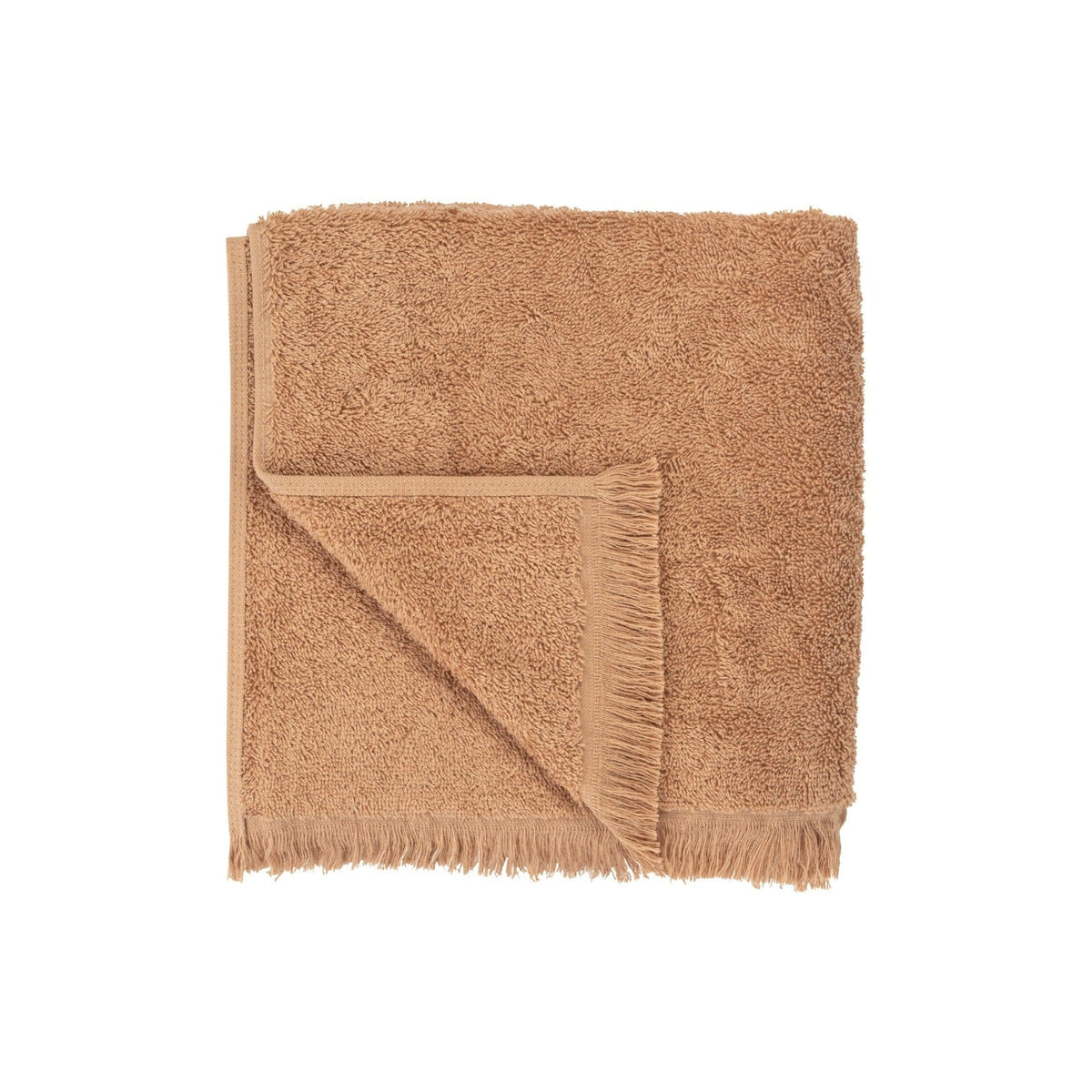 blomus FRINO Fringed Organic Cotton Hand Towel XL – Tan XL hand towel, product photo