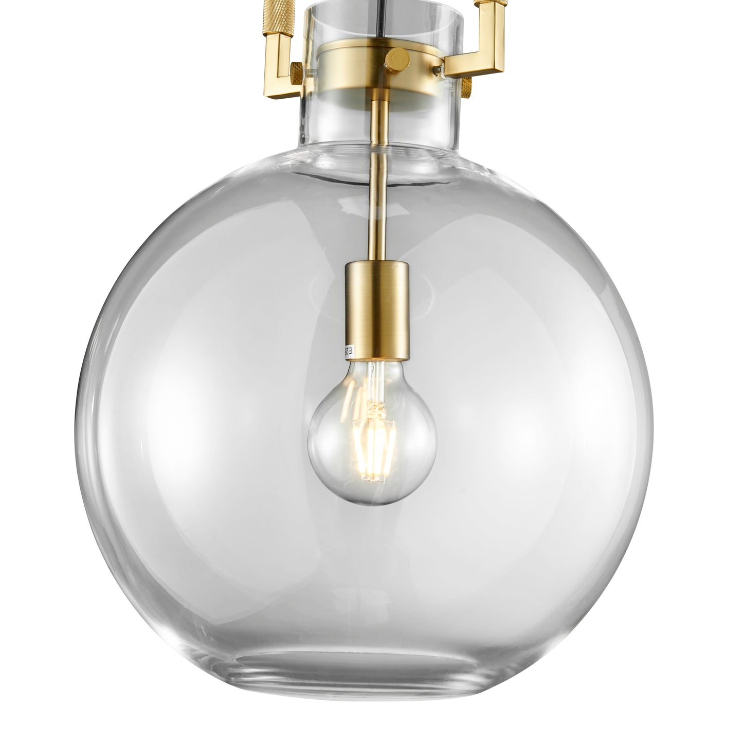 Atlas 1 LED Light Pendant Crystal and Gold by Finesse Decor PL-502-13