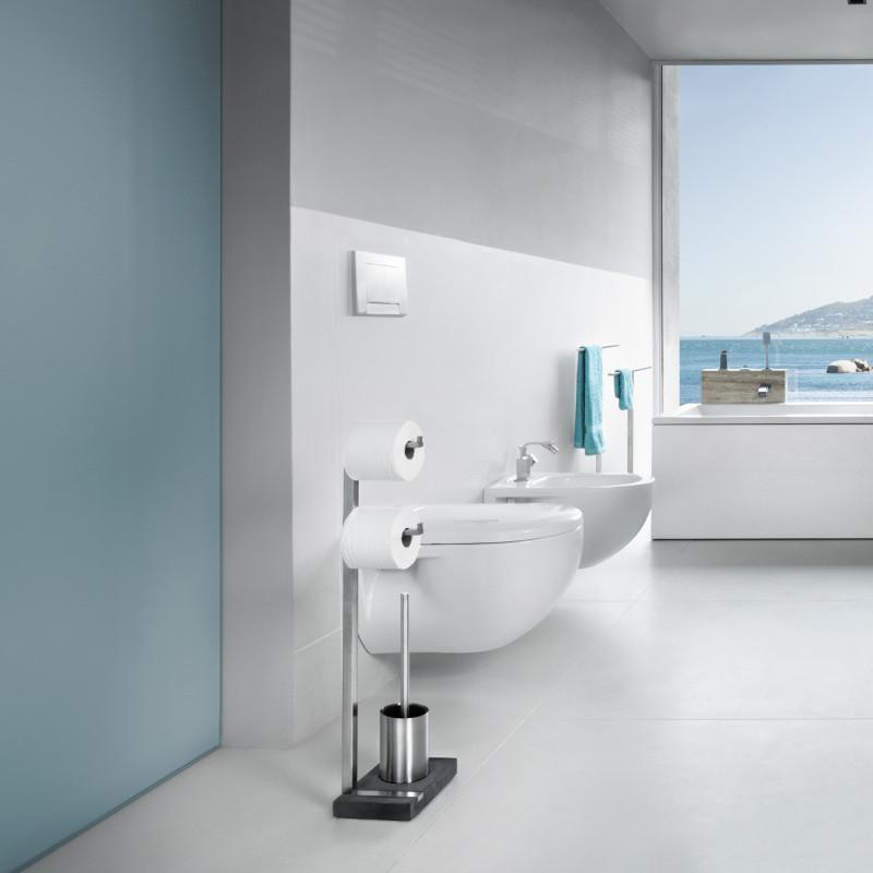 Toilet Butler Short Brush Holder 2 Roll Polished Blomus 68663