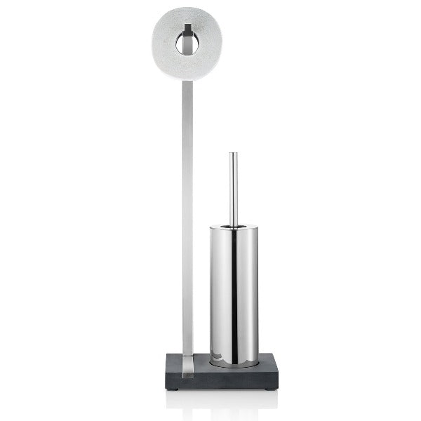 blomus Toilet Butler with Tall Brush Holder 1 Roll Polished