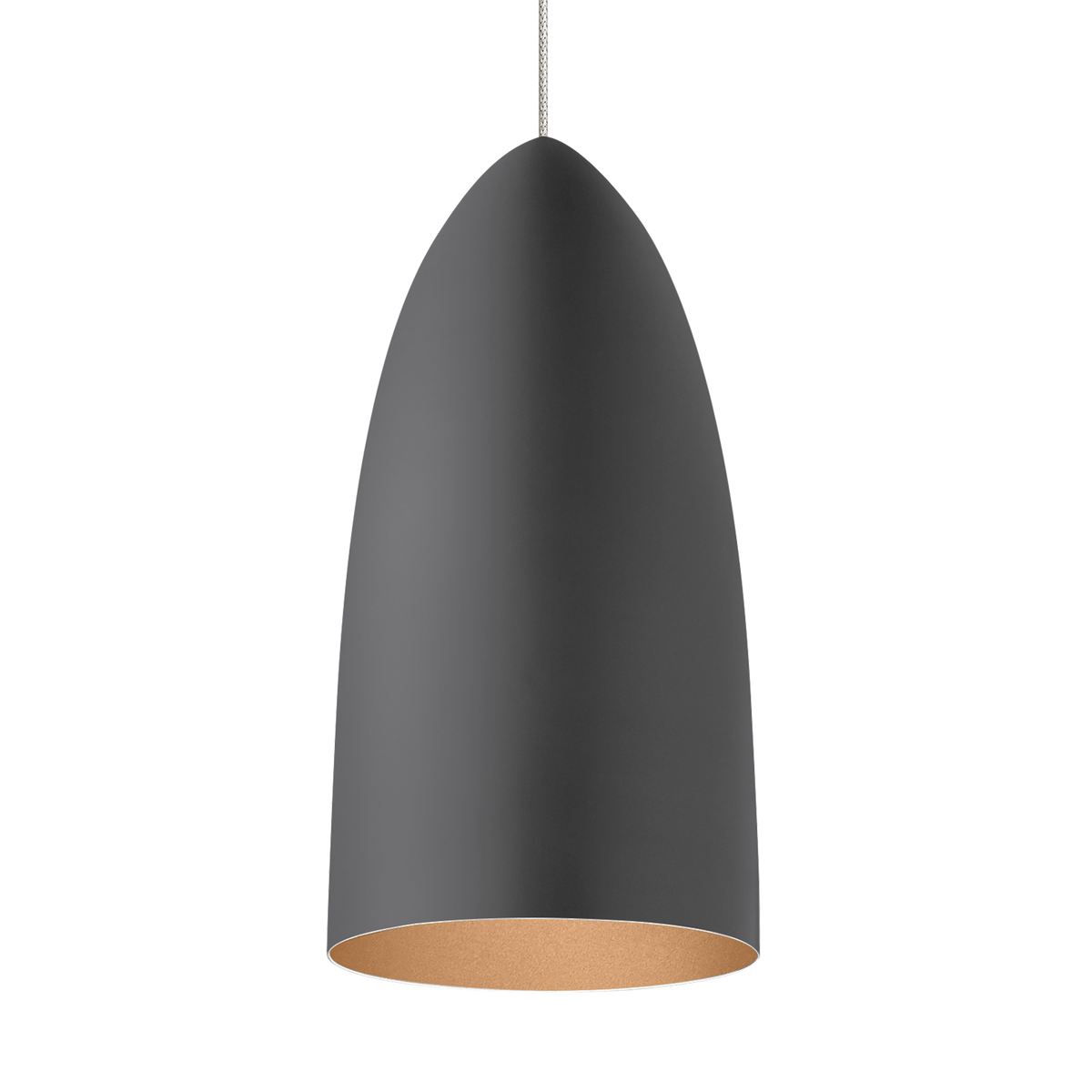 Visual Comfort Signal Mini Pendant in Rubberized Gray/Copper, product photo