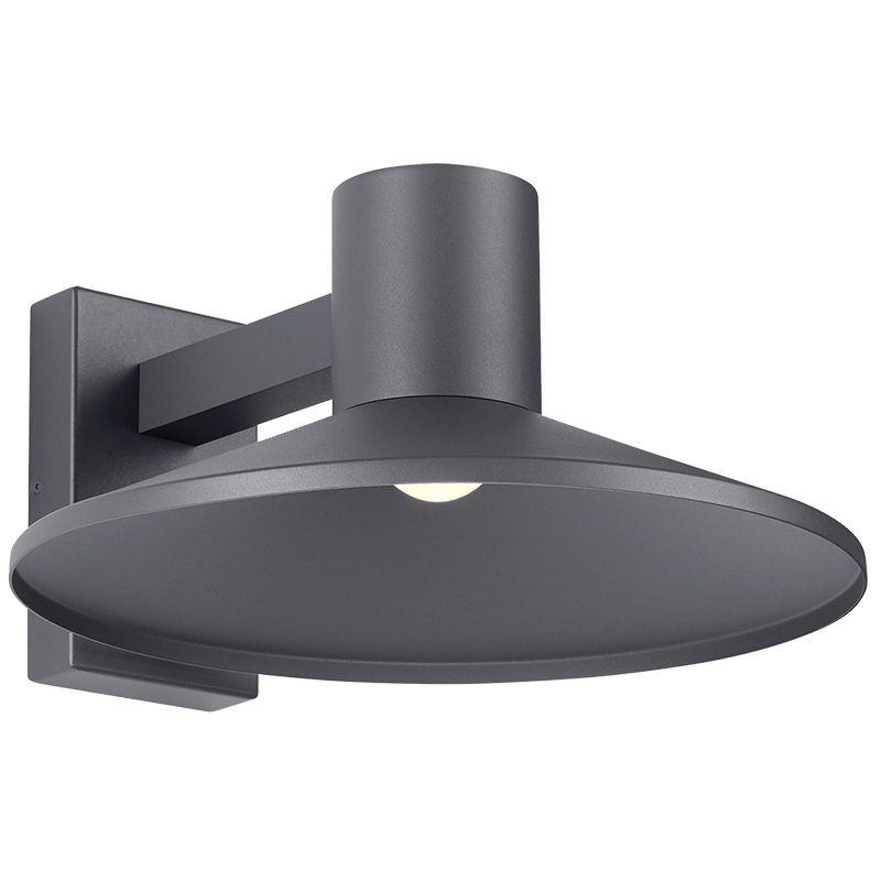 Ash 16 Dome Outdoor Wall Light in Charcoal, product photo
