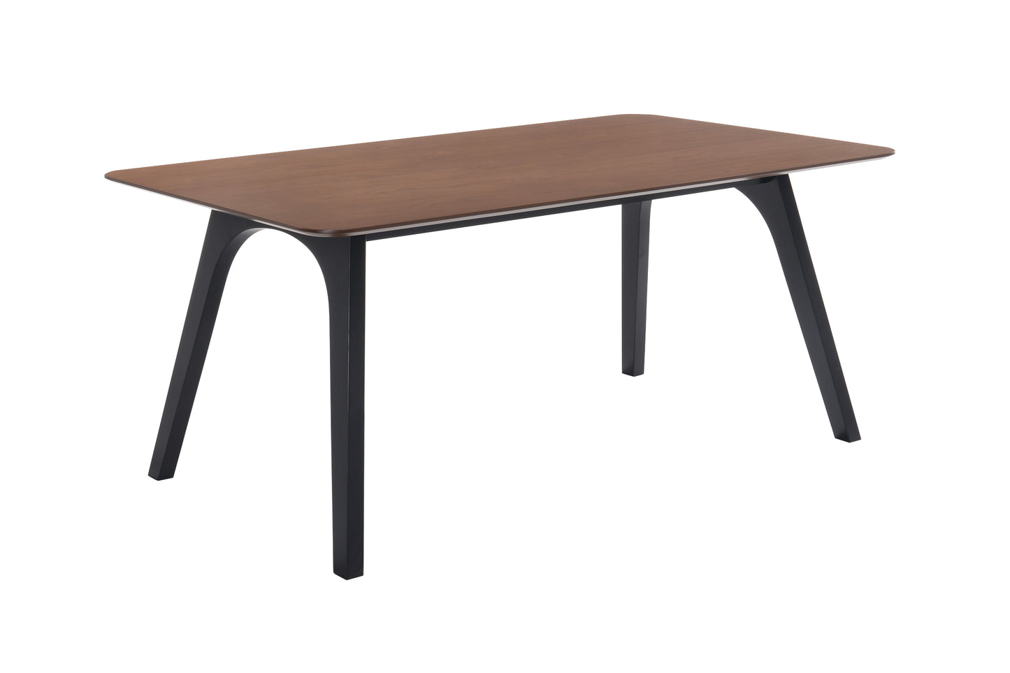 Modrest Laken Mid-Century Walnut and Black Dining Table