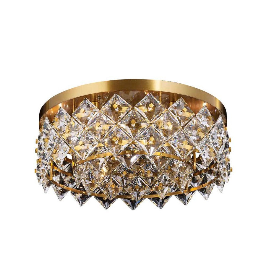 The Crown Flushmount 6-Light in Antique Brass 7922AB by StarFire Crystal
