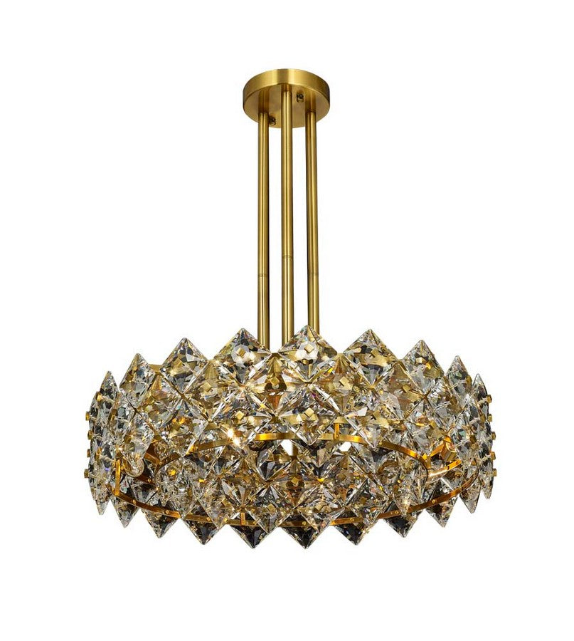 The Crown Chandelier 8-Light in Antique Brass 7924AB by StarFire Crystal