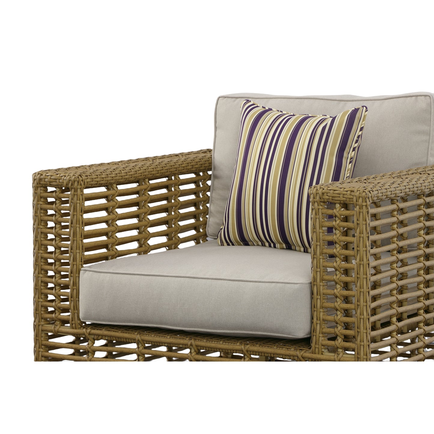 Renava Ko Tao Outdoor Beige and Wicker Lounge Chair
