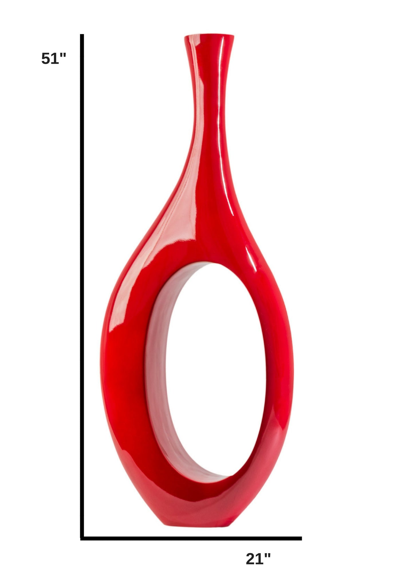Trombone Red Set of Two Vases by Finesse Decor C17/18-R