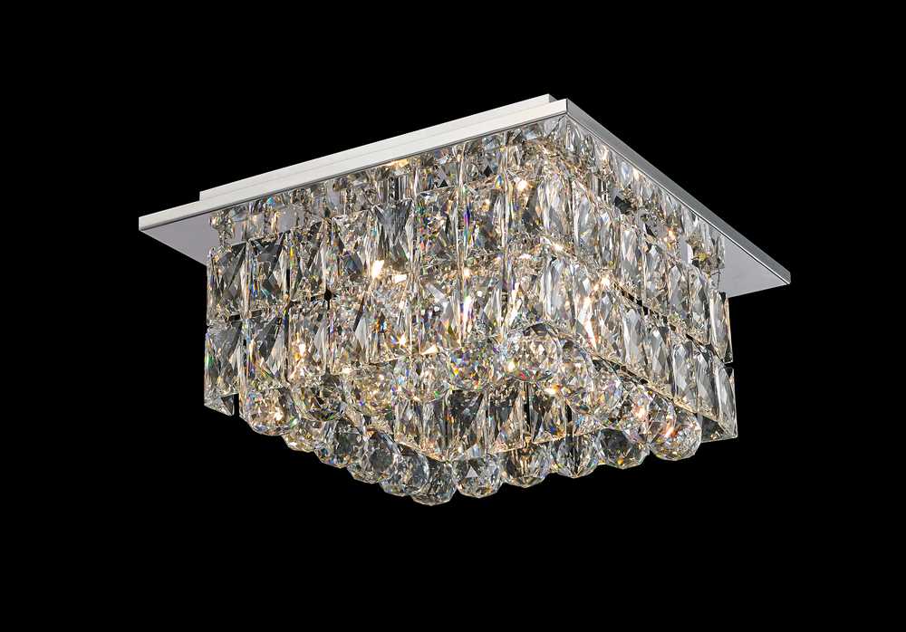 Avant-Garde Flushmount 4-Light in Chrome 8114CH by StarFire Crystal