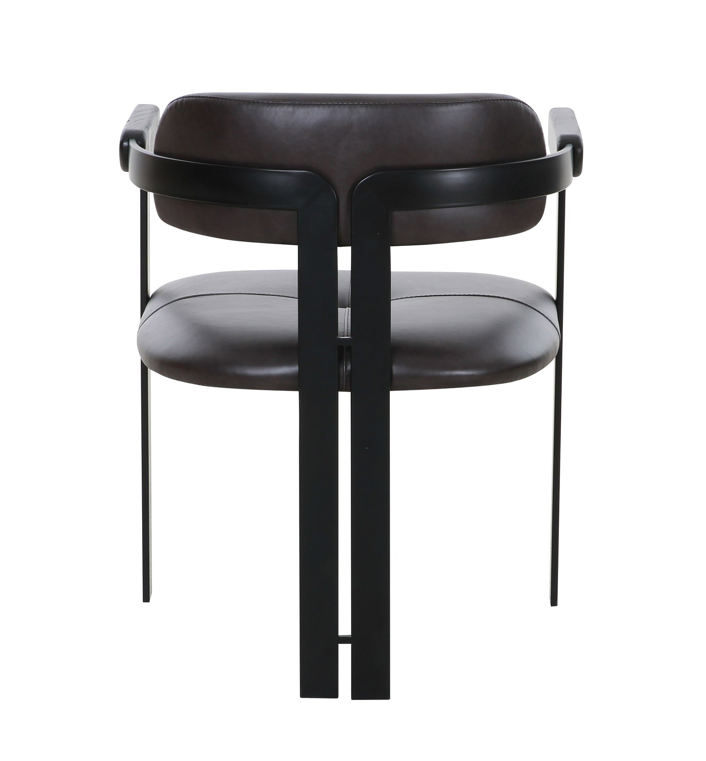 Modrst Aneta Modern Dark Brown Leather and Black Dining Chair