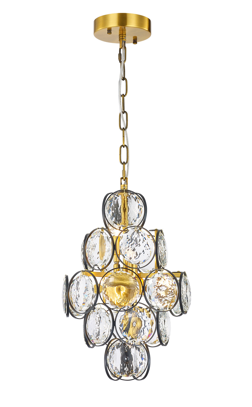 Ella Chandelier 6-Light in Antique Brass & Black 8511BB by StarFire Crystal