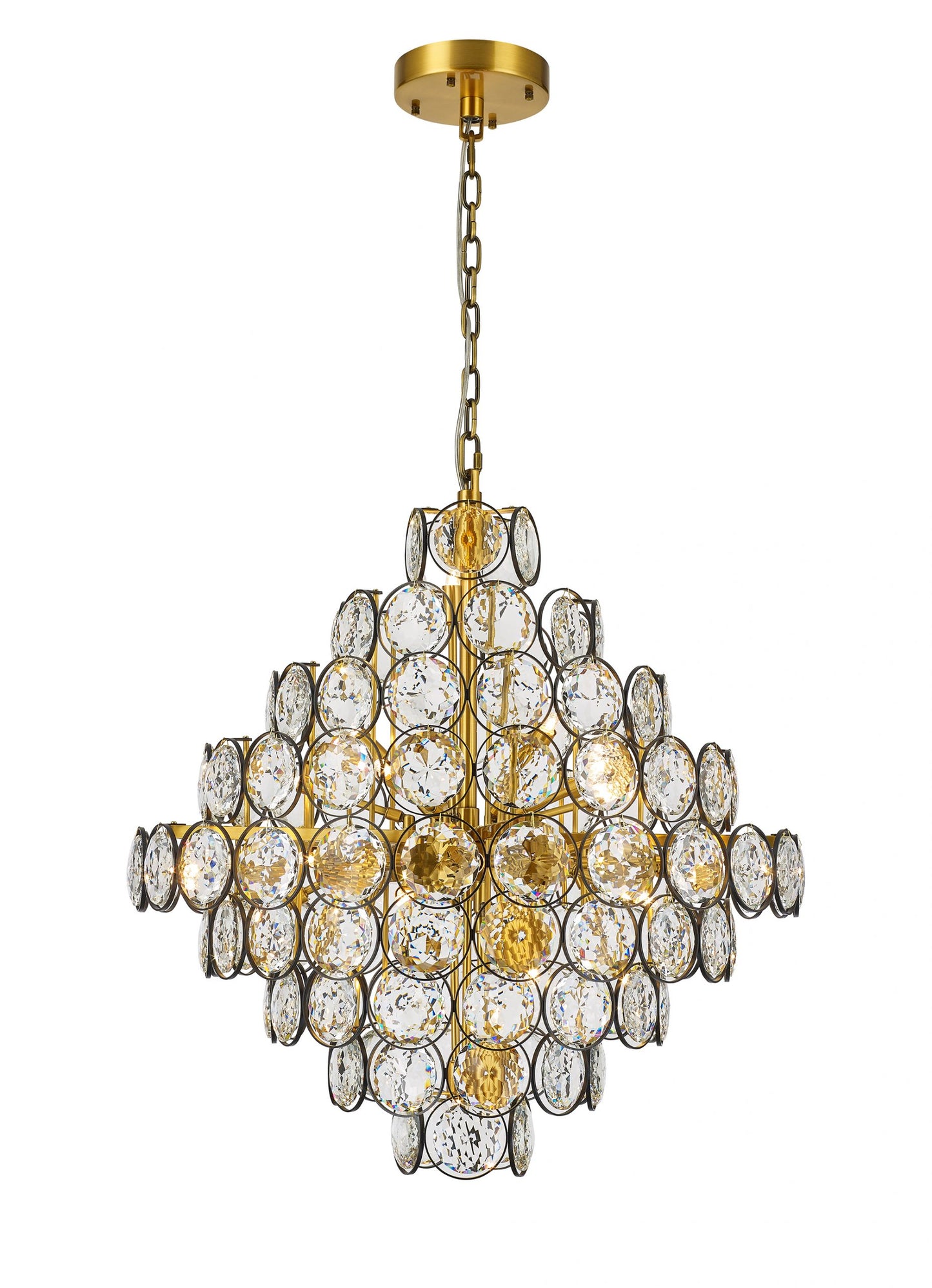 Ella Chandelier 32-Light in Antique Brass & Black 8529BB by StarFire Crystal