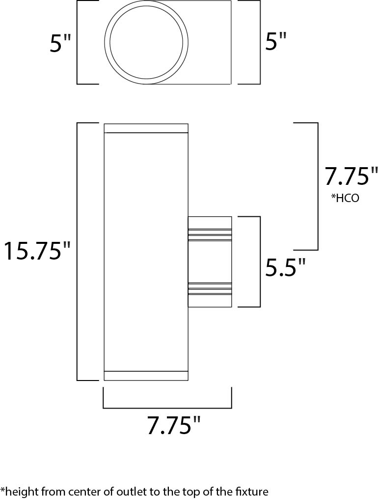 Lightray LED 2-Light Wall Sconce Architectural Bronze by Maxim Lighting