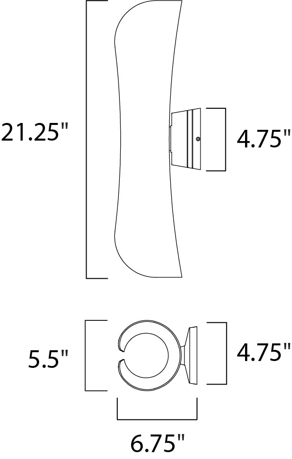 Scroll 21 LED Outdoor Wall Sconce Architectural Bronze by Maxim Lighting
