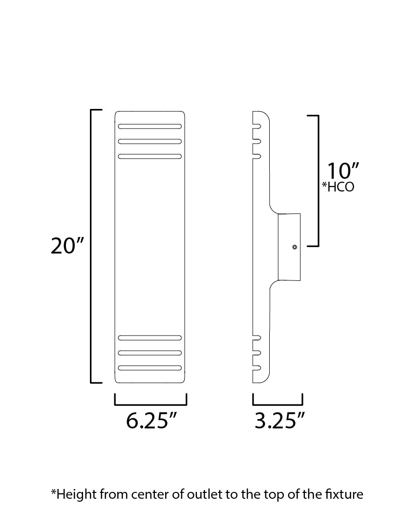 Lightray Large LED Outdoor Wall Lamp Black by Maxim Lighting