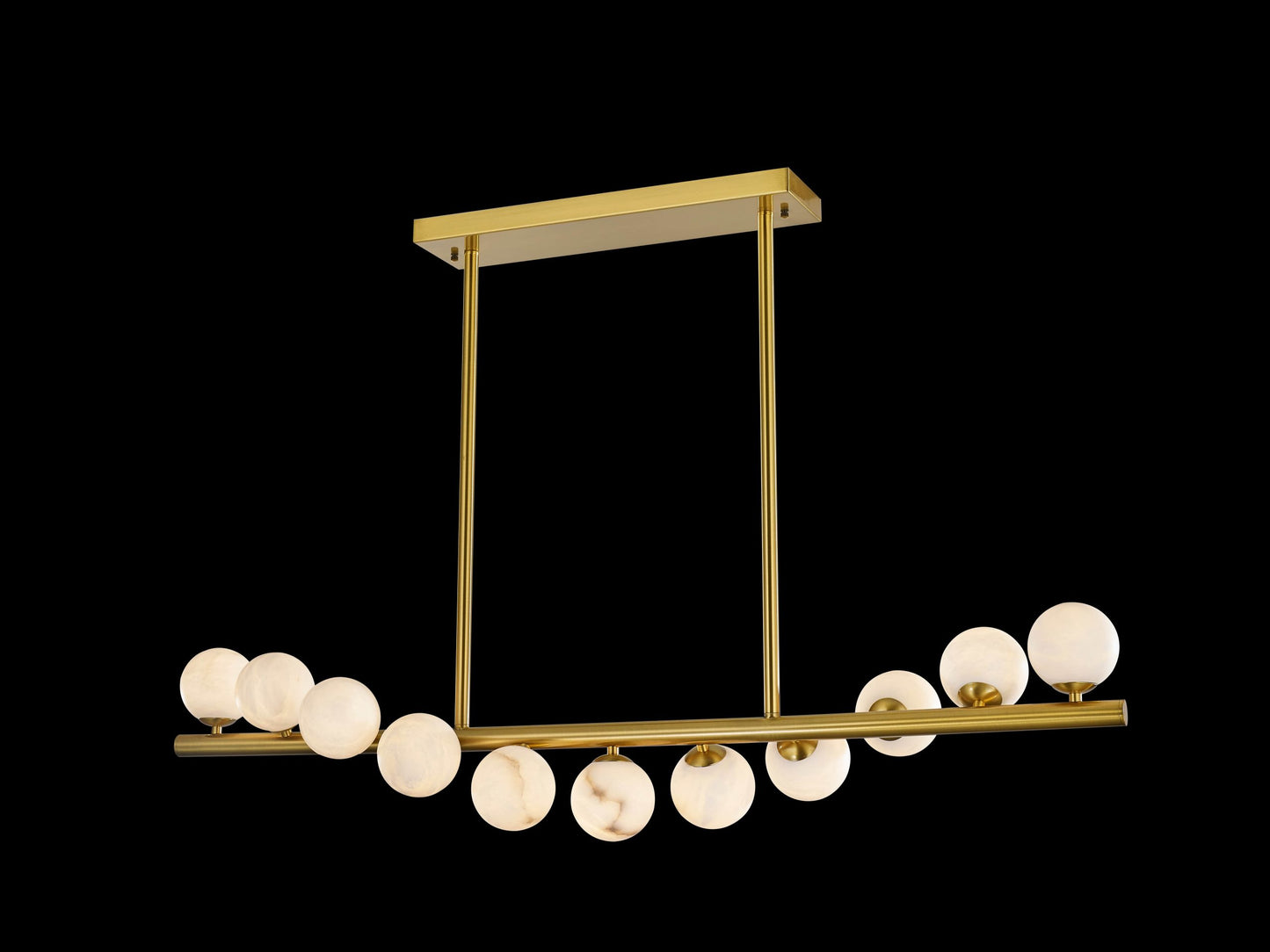 Madrid Pendant 11-Light in Antique Brass
and Alabaster 8848AB by StarFire Crystal
